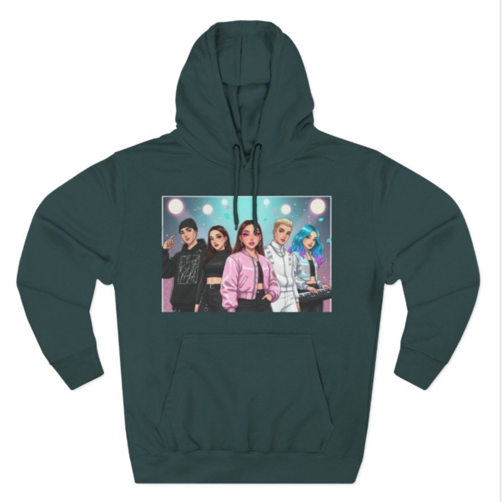 Teal Graphic Hoodie for Men